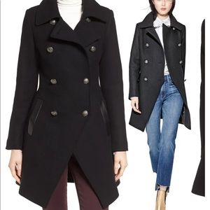 Trina Turk Wool Blend Military Coat